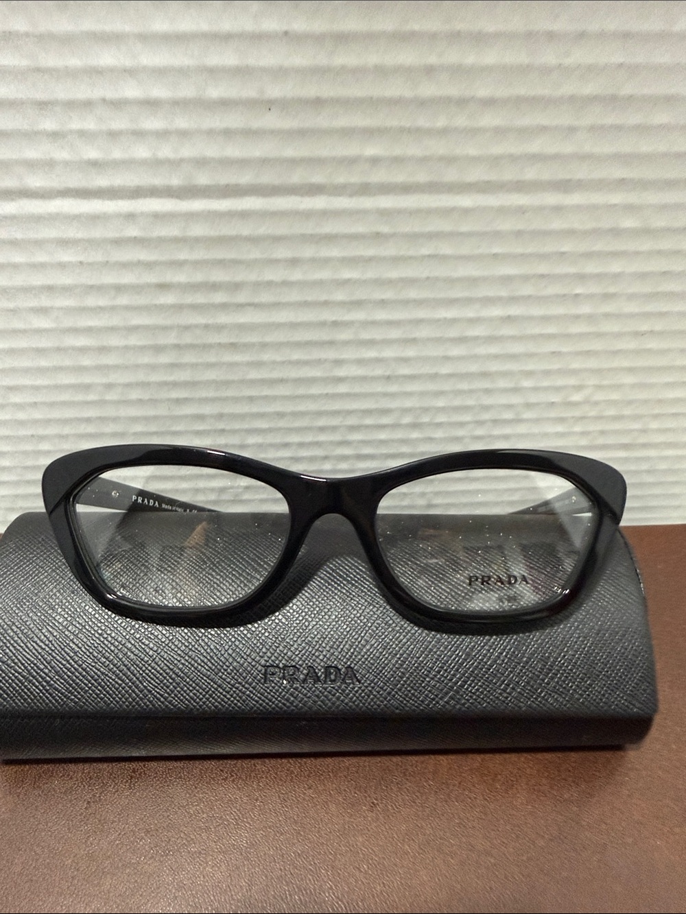 Prada Women's Black Cat-Eye Eyeglasses with Case